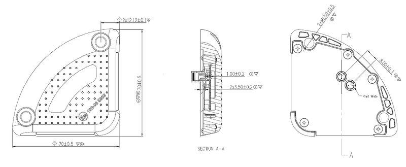 Master Leuchte Technische Zeichnung Cargo Lights Ladebordwand Warnlampe Beleuchtung